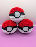 Red and White Crochet Balls