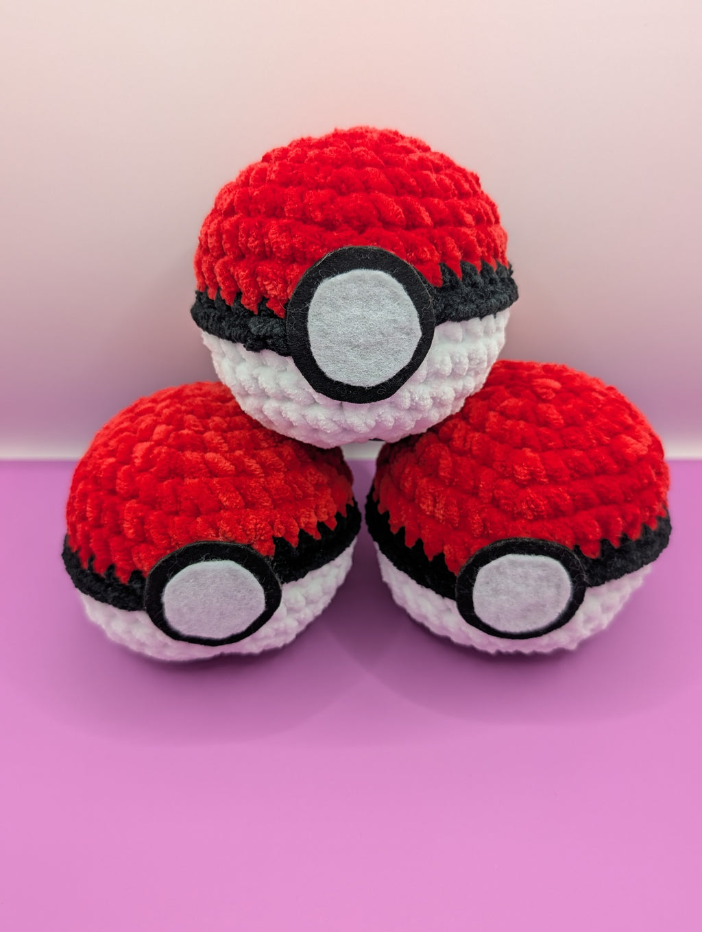 Red and White Crochet Balls